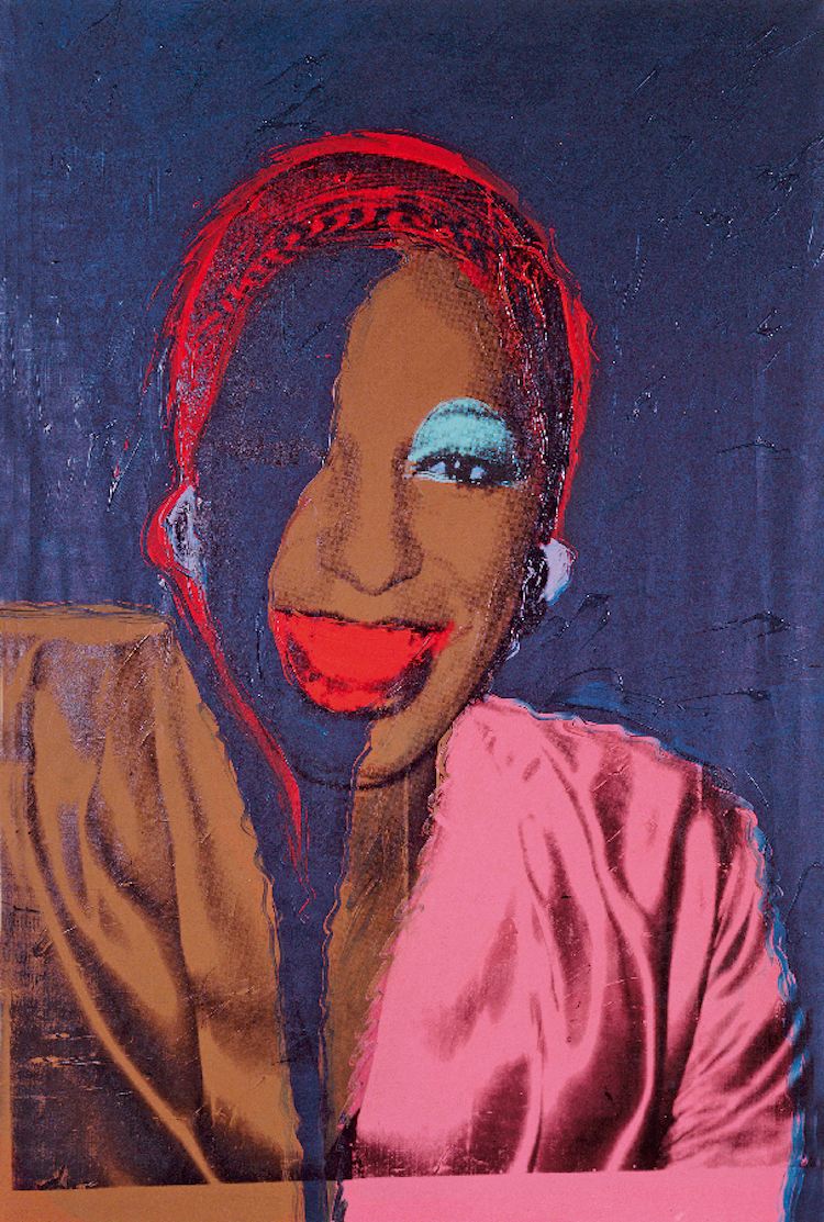Andy Warhol, Ladies and Gentlemen (Wilhelmina Ross), 1975.  Acrylic and silkscreen on linen, 120 x 80 in. Fondation Louis Vuitton, Paris. © The Andy Warhol Foundation for the Visual Arts, Inc. / Artists Rights Society (ARS) New York.